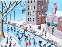 ICE SKATING ON THE RIVER by John Ormsby at Ross's Online Art Auctions