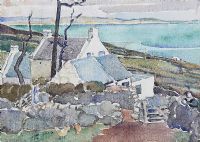 COTTAGES, WEST OF IRELAND by Olive Henry RUA at Ross's Online Art Auctions