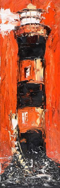 LIGHTHOUSE IN ORANGE by Michael Smyth at Ross's Online Art Auctions