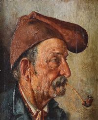 MAN WITH A PIPE by French School at Ross's Online Art Auctions