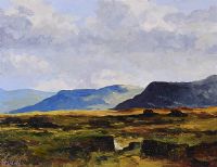 TURF STACKS, DONEGAL by Hugh McIlfatrick at Ross's Online Art Auctions