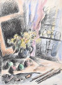 STILL LIFE, FLOWERS BY A WINDOW by Daniel O'Neill at Ross's Online Art Auctions