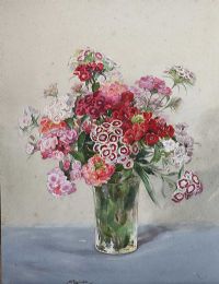 SWEET WILLIAM IN A VASE by Wycliffe Egginton RI RCA at Ross's Online Art Auctions
