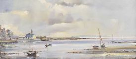 BELFAST LOUGH FROM GROOMSPORT, COUNTY DOWN by Frank Fitzsimons at Ross's Online Art Auctions