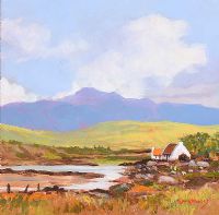 COTTAGE AT THE WATER'S EDGE by J. McKendry at Ross's Online Art Auctions