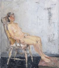 SEATED FEMALE NUDE STUDY by Basil Blackshaw HRHA HRUA at Ross's Online Art Auctions