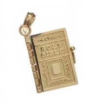 9CT GOLD BIBLE CHARM at Ross's Online Art Auctions