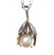 STERLING SILVER PENDANT WITH CULTURED PEARL AND CHAIN at Ross's Online Art Auctions
