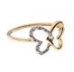 9CT GOLD BUTTERFLY RING SET WITH DIAMONDS at Ross's Online Art Auctions
