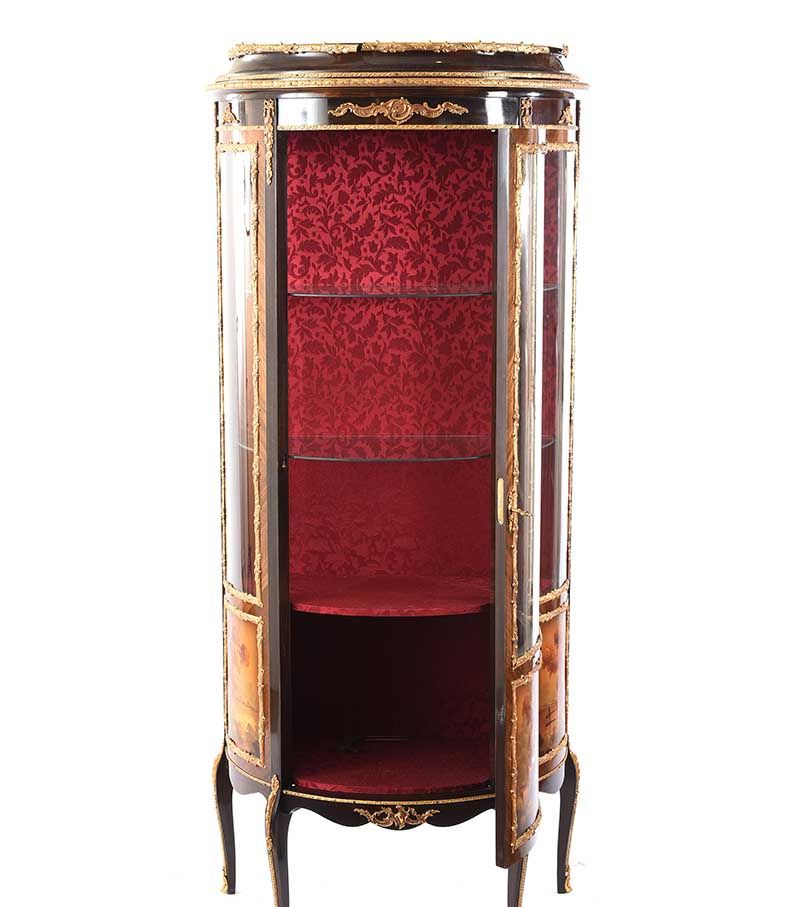 FRENCH STYLE BOW FRONT DISPLAY CABINET at Ross's Online Art Auctions