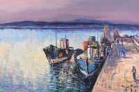 FISHING BOATS by William Cunningham at Ross's Online Art Auctions