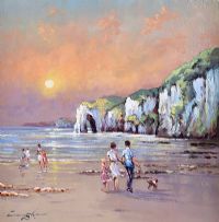 EVENING STROLL, WHITEROCKS by William Cunningham at Ross's Online Art Auctions