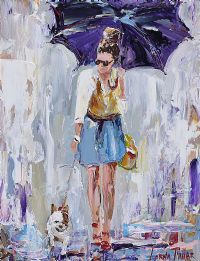 GIRL ABOUT TOWN by Lorna Millar at Ross's Online Art Auctions
