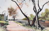 TREES BY THE WATER'S EDGE by Margaret K. Murphy at Ross's Online Art Auctions