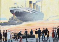 TITANIC LEAVING BELFAST LOUGH by Cupar Pilson at Ross's Online Art Auctions