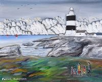 HOOK HEAD LIGHTHOUSE, WICKLOW by Patrick Robinson at Ross's Online Art Auctions