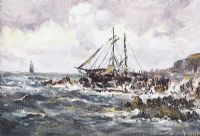 CLIPPER & WRECK by Rowland Hill RUA at Ross's Online Art Auctions