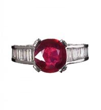 18CT WHITE GOLD RUBY AND DIAMOND DRESS RING at Ross's Online Art Auctions