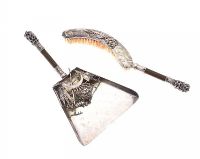 CONTINENTAL SILVER PLATED TABLE BRUSH AND PAN at Ross's Online Art Auctions