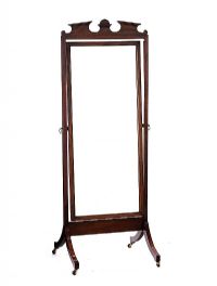 EDWARDIAN MAHOGANY CHEVAL MIRROR at Ross's Online Art Auctions