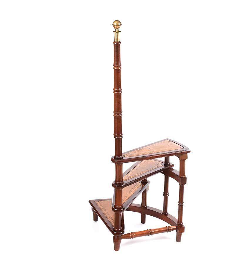 MAHOGANY LIBRARY STEPS at Ross's Online Art Auctions