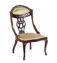 VICTORIAN MAHOGANY NURSING CHAIR at Ross's Online Art Auctions