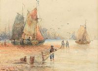 MENDING THE NETS by Thomas Bush Hardy at Ross's Online Art Auctions