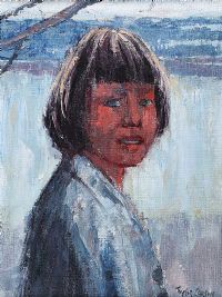 PORTRAIT OF A GIRL by Robert Taylor Carson RUA at Ross's Online Art Auctions