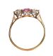 ANTIQUE 18CT GOLD RUBY AND DIAMOND THREE STONE RING at Ross's Online Art Auctions