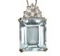 18CT WHITE GOLD AQUAMARINE AND DIAMOND PENDANT at Ross's Online Art Auctions