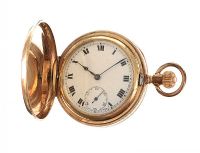 GOLD-PLATED FULL-HUNTER GENT'S POCKET WATCH at Ross's Online Art Auctions