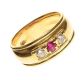 18CT GOLD RUBY AND DIAMOND PINKIE RING at Ross's Online Art Auctions