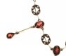 9CT GOLD NECKLACE SET WITH GARNET AND SEED PEARL at Ross's Online Art Auctions