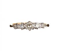 18CT GOLD DIAMOND FIVE STONE RING at Ross's Online Art Auctions