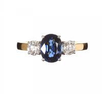 18CT GOLD SAPPHIRE AND DIAMOND RING at Ross's Online Art Auctions