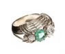ANTIQUE FRENCH 18CT WHITE GOLD EMERALD AND DIAMOND RING at Ross's Online Art Auctions