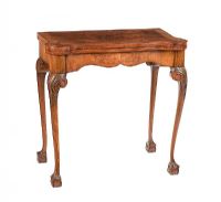 WALNUT TURN OVER LEAF CARD TABLE at Ross's Online Art Auctions