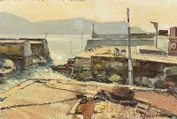 HARBOUR, WEST OF IRELAND by Cecil Maguire RUA at Ross's Online Art Auctions