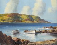 FISHING BOATS, DONEGAL by Norman J. McCaig at Ross's Online Art Auctions