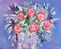 FLOWERS ARE HAPPY THINGS by Moyra Blayney at Ross's Online Art Auctions