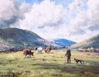 TENDING THE CATTLE by Charles McAuley at Ross's Online Art Auctions