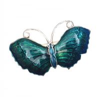 SILVER AND ENAMEL BUFFERFLY BROOCH at Ross's Online Art Auctions