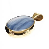 9CT GOLD HARD-STONE FOB at Ross's Online Art Auctions