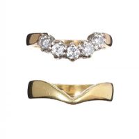 18CT GOLD DIAMOND WISHBONE RING AND DIAMOND WISHBONE BAND at Ross's Online Art Auctions
