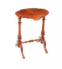 WALNUT SHAPED TOP LAMP TABLE at Ross's Online Art Auctions
