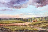 SUSSEX HARVEST EVENING by Alwyn Crawshaw at Ross's Online Art Auctions