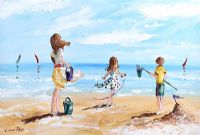 A DAY AT THE BEACH by Lorna Millar at Ross's Online Art Auctions