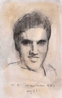 STUDY OF ELVIS by Ross Wilson ARUA at Ross's Online Art Auctions