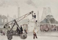 THE RAILWAY WORKERS by Tom Carr HRHA HRUA at Ross's Online Art Auctions