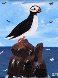 A TORY ISLAND PUFFIN by Patsy Dan  Rodgers at Ross's Online Art Auctions